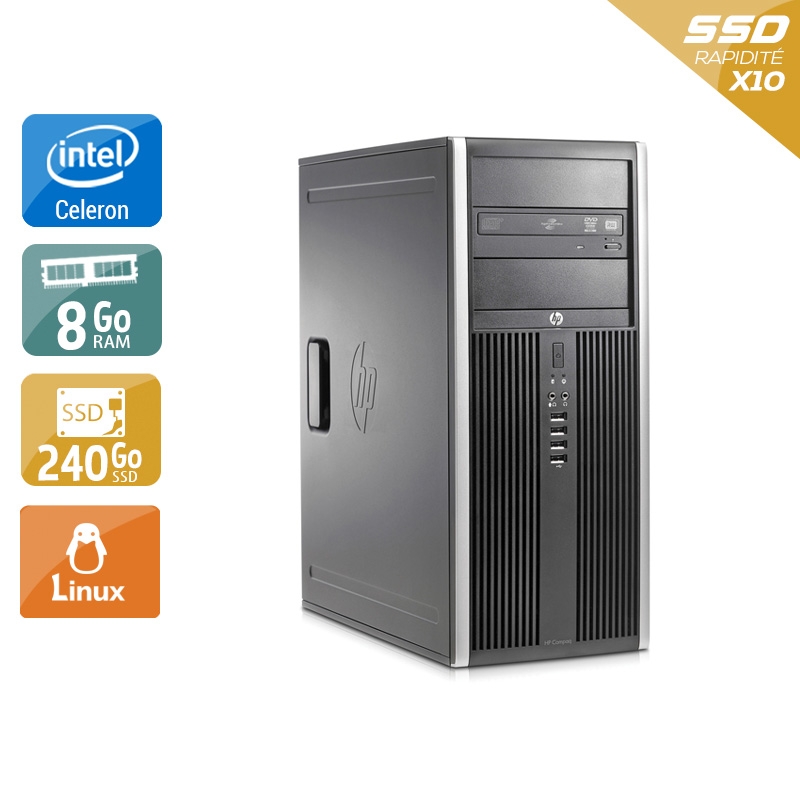 HP Compaq Elite 8200 Tower Celeron Dual Core - 8Go RAM 240Go SSD Linux  Bon étatOccasion certifiée reconditionnée Bon état -  reconditionné disponible sur Kiatoo