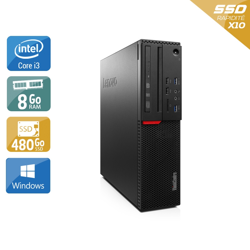 Lenovo ThinkCentre M800 SFF i3 Gen 6 - 8Go RAM 480Go SSD Windows 10  Très bon étatOccasion certifiée reconditionnée Bon état -  reconditionné disponible sur Kiatoo