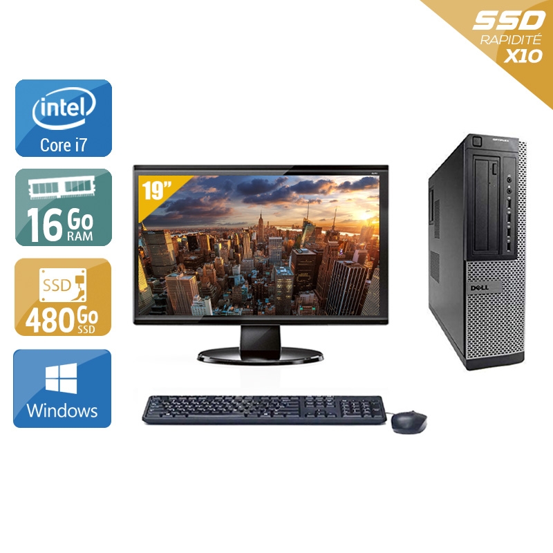 Dell Optiplex 790 Desktop i7 + Écran - 19'' 16Go RAM 480Go SSD Windows 10  Bon étatOccasion certifiée reconditionnée Bon état -  reconditionné disponible sur Kiatoo