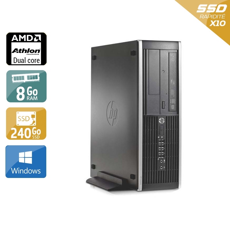 HP Compaq Pro 6005 SFF AMD Athlon Dual Core - 8Go RAM 240Go SSD Windows 10  Très bon étatOccasion certifiée reconditionnée Bon état -  reconditionné disponible sur Kiatoo