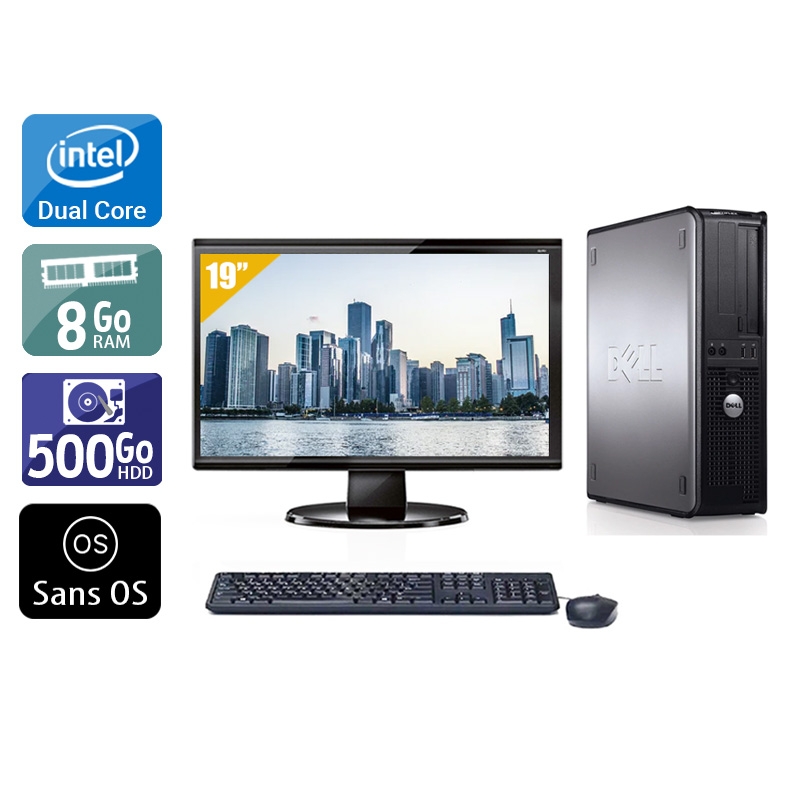 Dell Optiplex 780 Desktop Dual Core + Écran - 19'' 8Go RAM 500Go HDD Sans OS  Bon étatOccasion certifiée reconditionnée Bon état -  reconditionné disponible sur Kiatoo