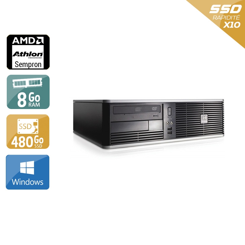 Acheter HP Compaq dc5750 SFF AMD Sempron - 8Go RAM 480Go SSD Windows 10 État correctOccasion certifiée reconditionnée Bon état - 207,50 € HP Compaq dc5750 SFF AMD Sempron - 8Go RAM 480Go SSD Windows 10 État correctOccasion certifiée reconditionnée Bon état - reconditionné disponible sur Kiatoo