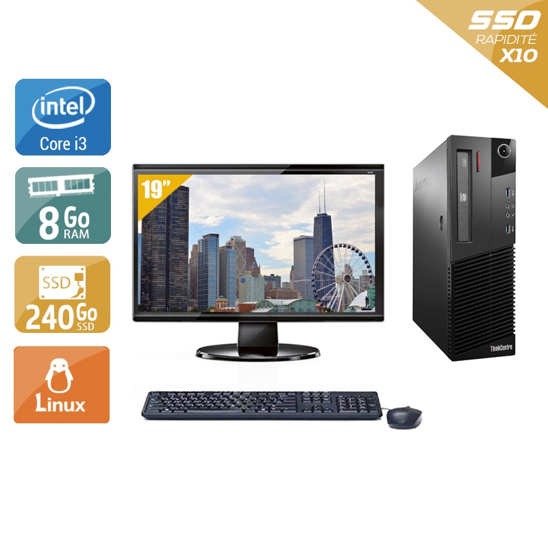 Acheter Lenovo ThinkCentre M93 SFF i3 + Écran - 19'' 8Go RAM 240Go SSD Linux Bon étatOccasion certifiée reconditionnée Bon état - 224,17 € Lenovo ThinkCentre M93 SFF i3 + Écran - 19'' 8Go RAM 240Go SSD Linux Bon étatOccasion certifiée reconditionnée Bon état - reconditionné disponible sur Kiatoo