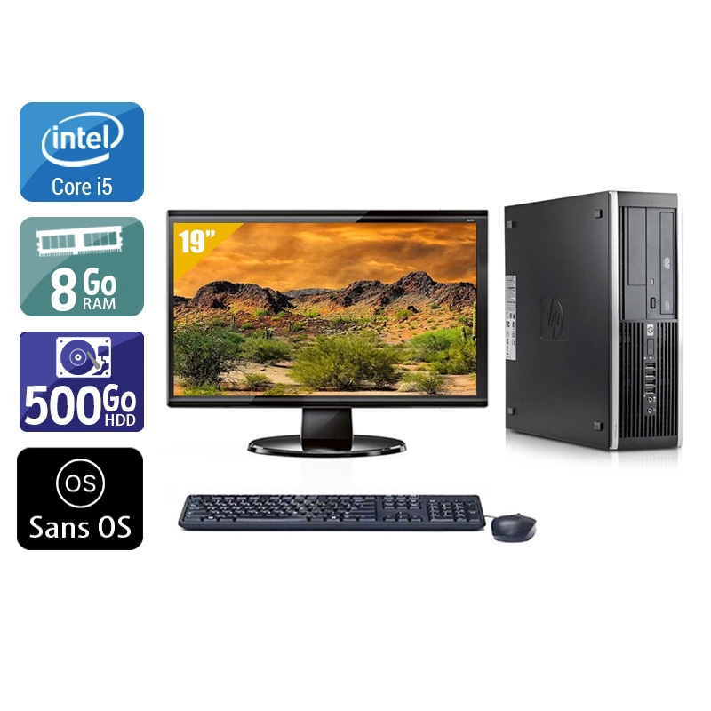 HP Compaq Elite 8300 SFF i5 + Écran - 19'' 8Go RAM 500Go HDD Sans OS  Bon étatOccasion certifiée reconditionnée Bon état -  reconditionné disponible sur Kiatoo