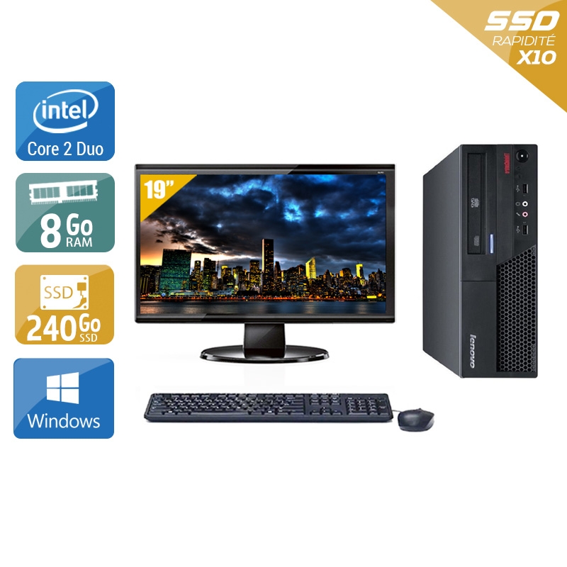 Acheter Lenovo ThinkCentre M58 SFF Core 2 Duo + Écran - 19'' 8Go RAM 240Go SSD Windows 10 Bon étatOccasion certifiée reconditionnée Bon état - 224,17 € Lenovo ThinkCentre M58 SFF Core 2 Duo + Écran - 19'' 8Go RAM 240Go SSD Windows 10 Bon étatOccasion certifiée reconditionnée Bon état - reconditionné disponible sur Kiatoo