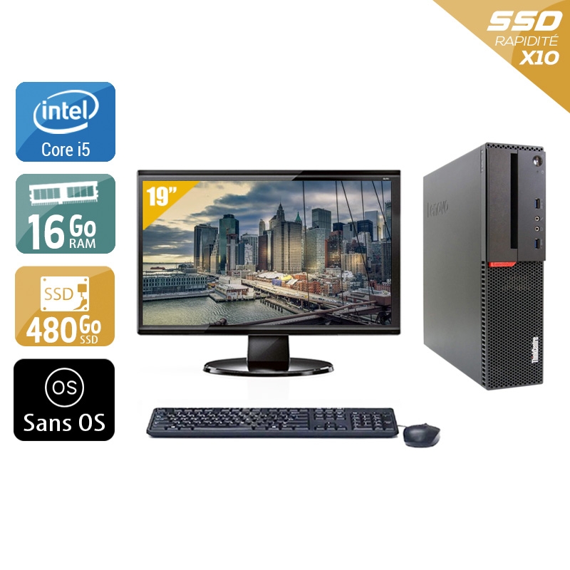 Acheter Lenovo ThinkCentre M900 SFF i5 Gen 6 + Écran - 19'' 16Go RAM 480Go SSD Sans OS Bon étatOccasion certifiée reconditionnée Bon état - 299,17 € Lenovo ThinkCentre M900 SFF i5 Gen 6 + Écran - 19'' 16Go RAM 480Go SSD Sans OS Bon étatOccasion certifiée reconditionnée Bon état - reconditionné disponible sur Kiatoo