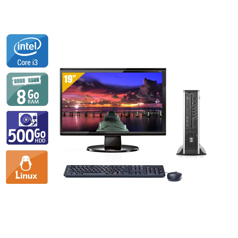 HP Compaq Elite 8300 USDT i3 + Écran - 19'' 8Go RAM 500Go HDD Linux  Très bon étatOccasion certifiée reconditionnée Bon état -  reconditionné disponible sur Kiatoo
