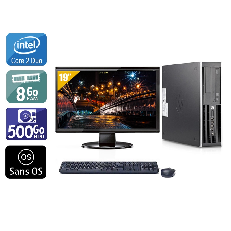 HP Compaq Elite 8200 SFF Core 2 Duo + Écran - 19'' 8Go RAM 500Go HDD Sans OS  Bon étatOccasion certifiée reconditionnée Bon état -  reconditionné disponible sur Kiatoo