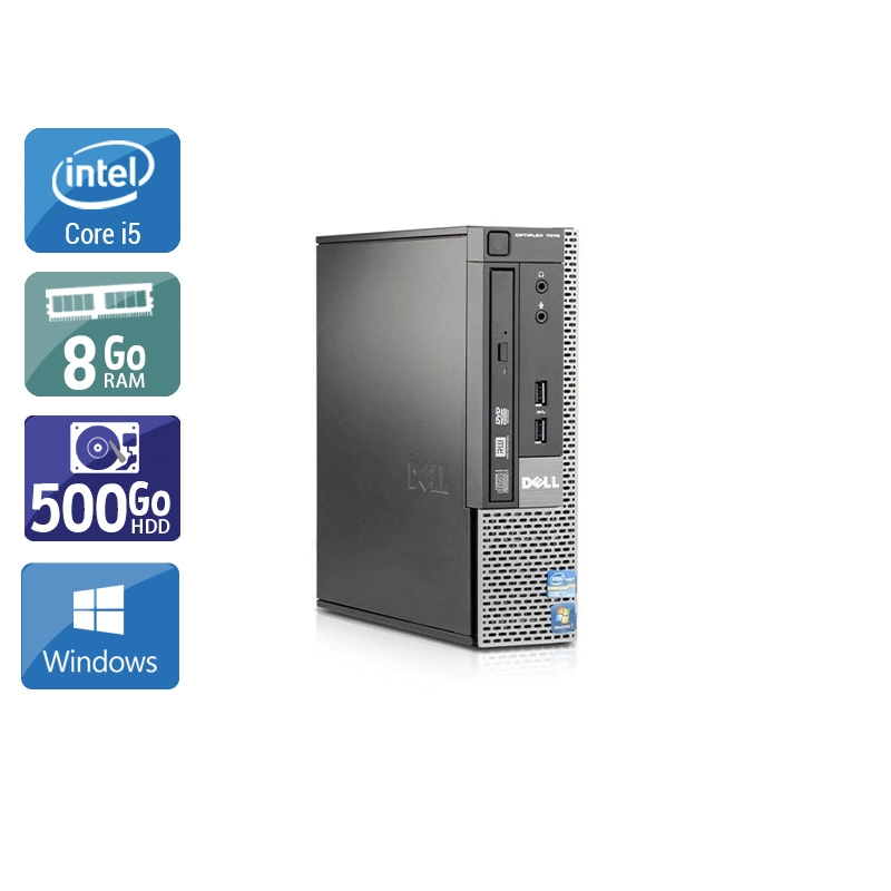 Dell Optiplex 790 USDT i5 - 8Go RAM 500Go HDD Windows 10  Très bon étatOccasion certifiée reconditionnée