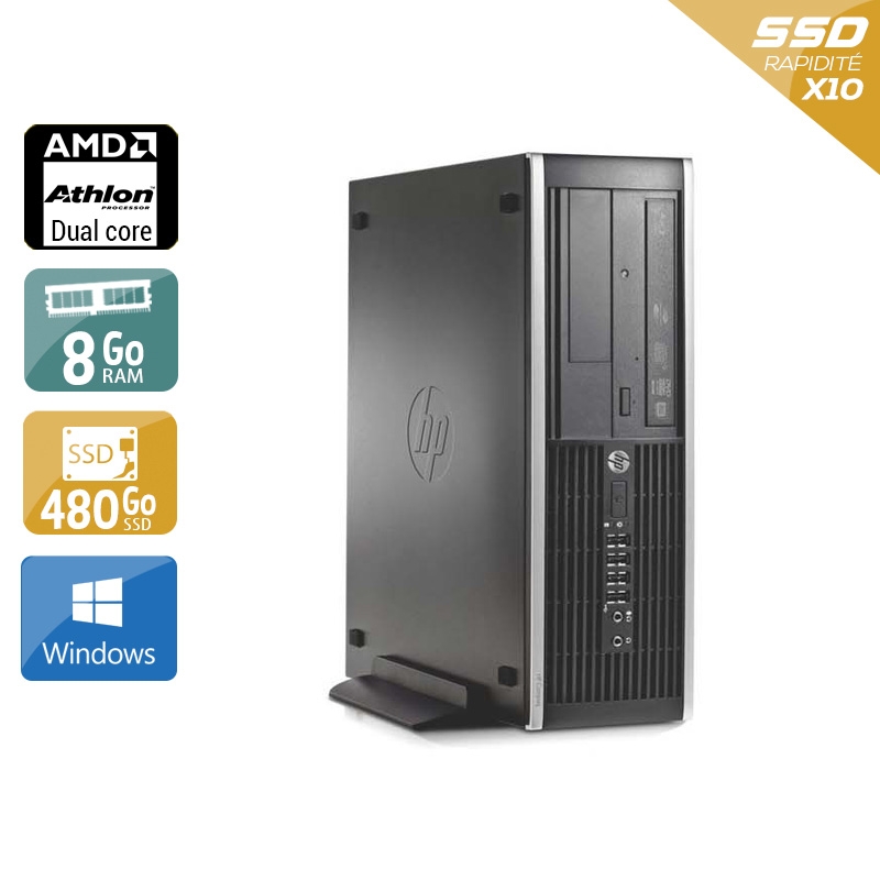HP Compaq Pro 6005 SFF AMD Athlon Dual Core - 8Go RAM 480Go SSD Windows 10  Bon étatOccasion certifiée reconditionnée Bon état -  reconditionné disponible sur Kiatoo