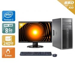 HP Compaq Elite 8100 Tower Pentium G Dual Core + Écran - 19'' 8Go RAM 240Go SSD Linux