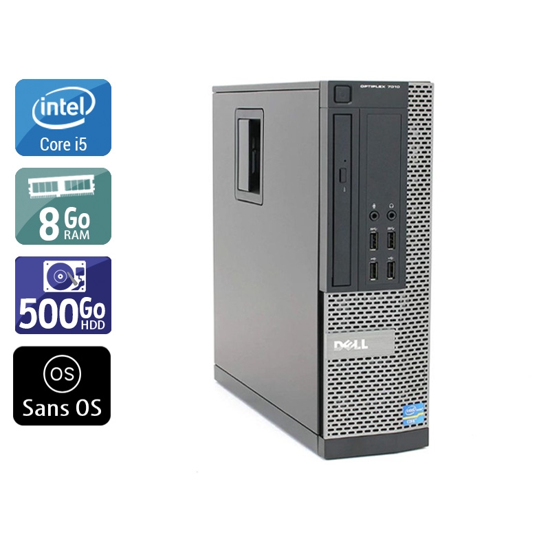 Dell Optiplex 9010 SFF i5 - 8Go RAM 500Go HDD Sans OS  Très bon étatOccasion certifiée reconditionnée