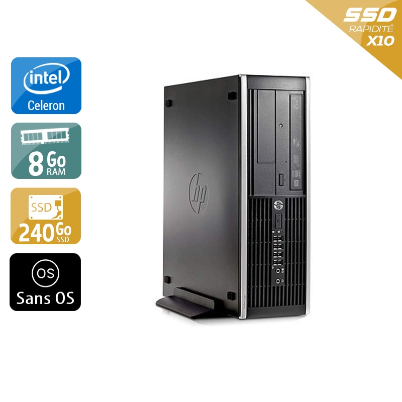 HP Compaq Pro 6300 SFF Celeron Dual Core - 8Go RAM 240Go SSD Sans OS État correctOccasion certifiée reconditionnée
