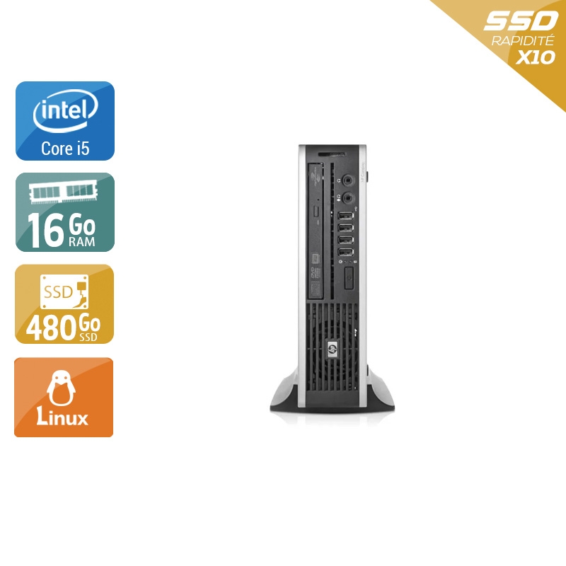 HP Compaq Elite 8200 USDT i5 - 16Go RAM 480Go SSD Linux  Très bon étatOccasion certifiée reconditionnée
