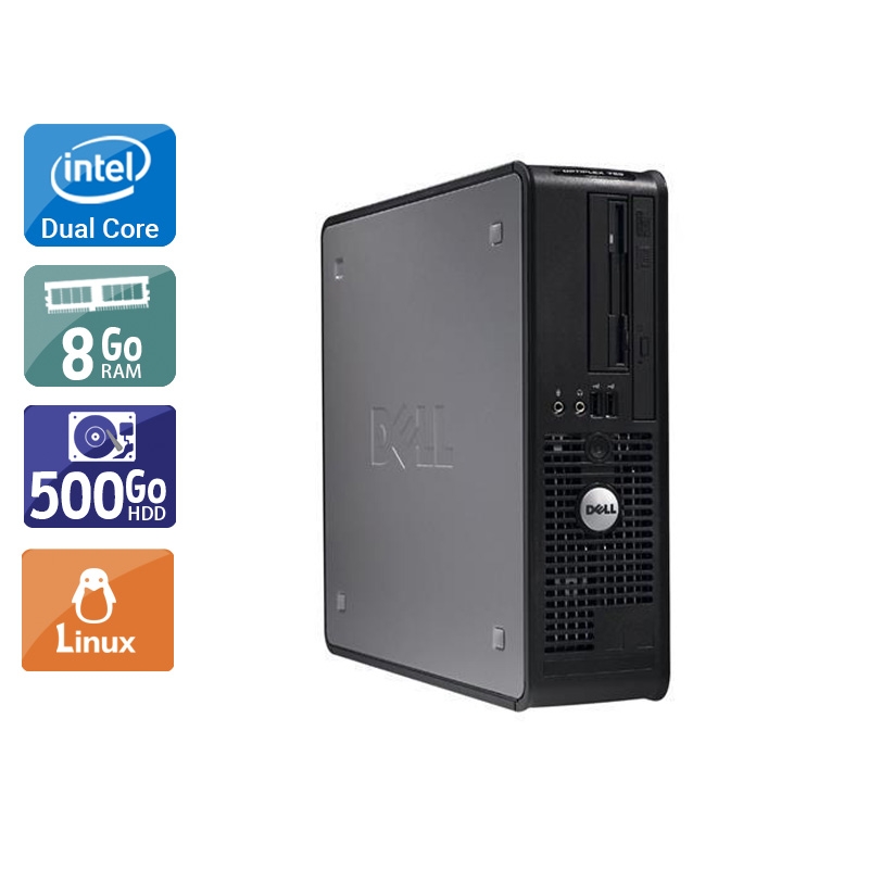 Dell Optiplex 380 SFF Dual Core - 8Go RAM 500Go HDD Linux  Très bon étatOccasion certifiée reconditionnée