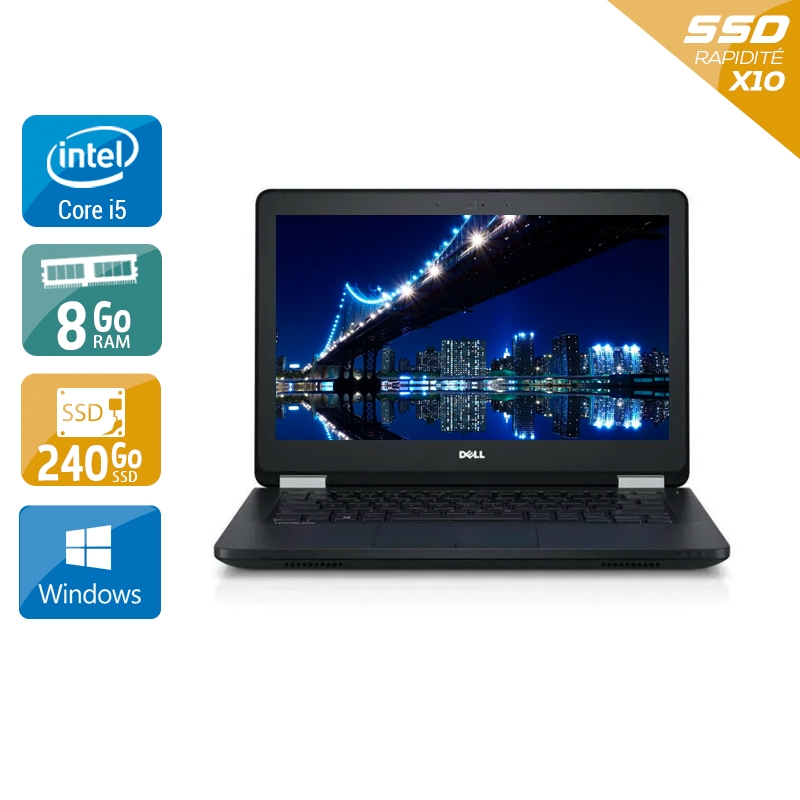 Dell Latitude E5270 12,5'' i5 Gen 6 - 8Go RAM 240Go SSD Windows 10 Très bon état