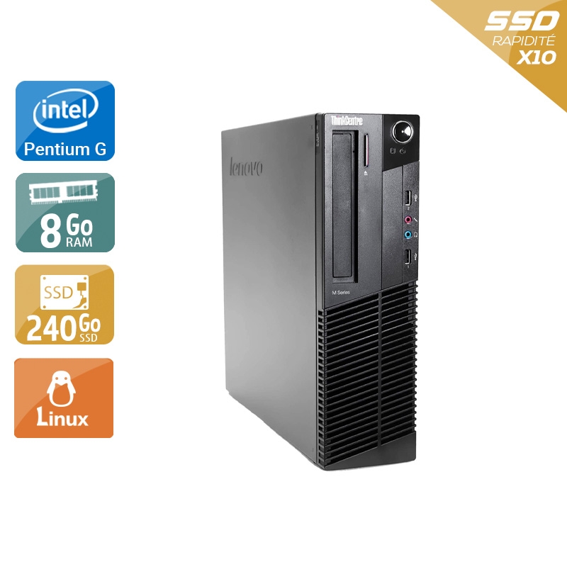 Lenovo ThinkCentre M91 SFF Pentium G Dual Core - 8Go RAM 240Go SSD Linux  État correctOccasion certifiée reconditionnée