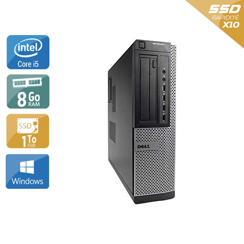 Dell Optiplex 7010 Desktop i5 - 8Go RAM 1To SSD Windows 10  Très bon étatOccasion certifiée reconditionnée