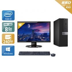 Dell Optiplex 3040 SFF i3 Gen 6 + Écran - 19'' 8Go RAM 240Go SSD Windows 10 - Bon état sur Kiatoo