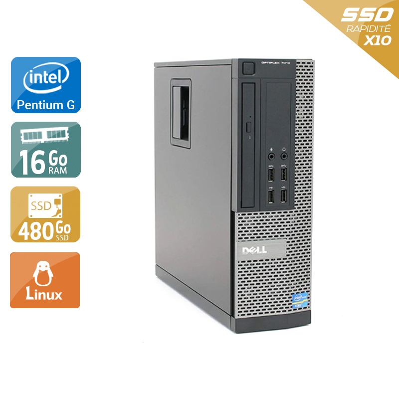 Dell Optiplex 7020 SFF Pentium G Dual Core - 16Go RAM 480Go SSD Linux  Bon étatOccasion certifiée reconditionnée