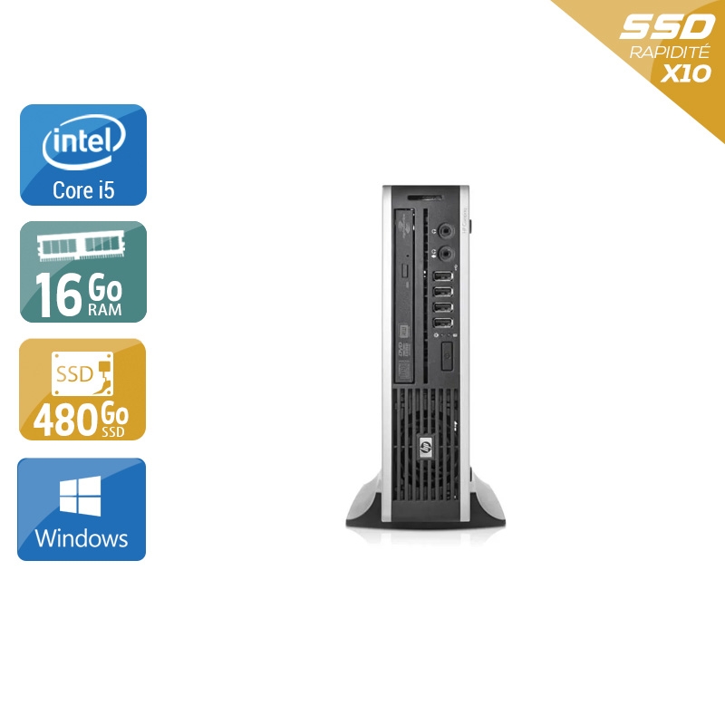 HP Compaq Elite 8200 USDT i5 - 16Go RAM 480Go SSD Windows 10  État correctOccasion certifiée reconditionnée