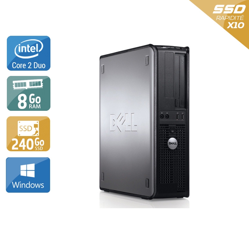 Dell Optiplex 760 Desktop Core 2 Duo - 8Go RAM 240Go SSD Windows 10  Bon étatOccasion certifiée reconditionnée
