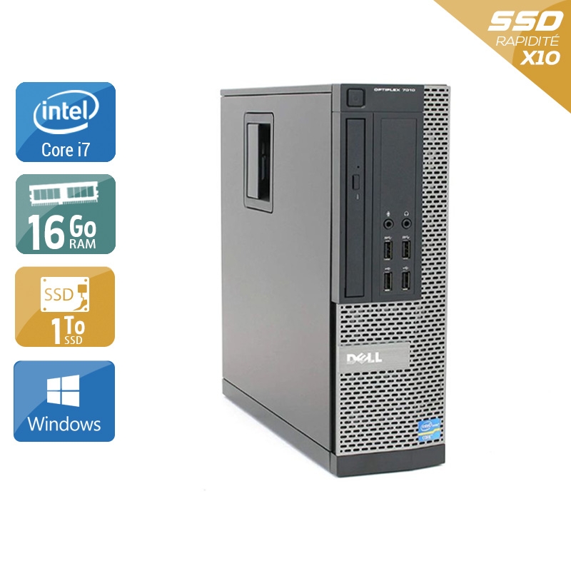 Dell Optiplex 9020 SFF i7 - 16Go RAM 1To SSD Windows 10  Très bon étatOccasion certifiée reconditionnée