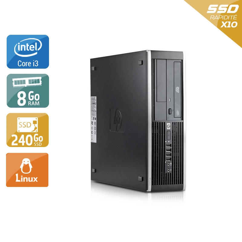 HP Compaq Elite 8100 SFF i3 - 8Go RAM 240Go SSD Linux  Très bon étatOccasion certifiée reconditionnée