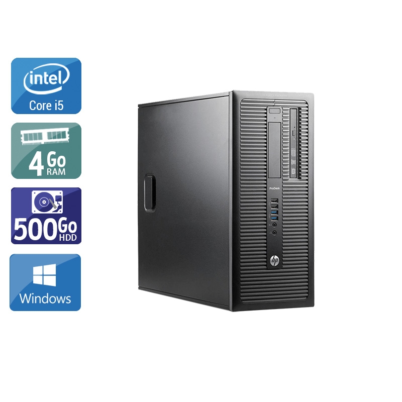 HP ProDesk 600 G1 Tower i5 - 4Go RAM 500Go HDD Windows 10  Bon étatOccasion certifiée reconditionnée