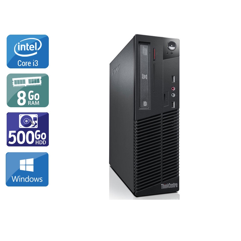 Lenovo ThinkCentre M82 SFF i3 - 8Go RAM 500Go HDD Windows 10  Bon étatOccasion certifiée reconditionnée