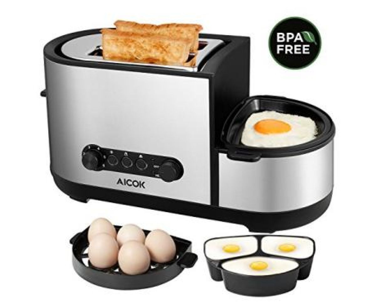 Aicok PC-001 2 Slice Toaster Grille-pain Gris sur Mercato