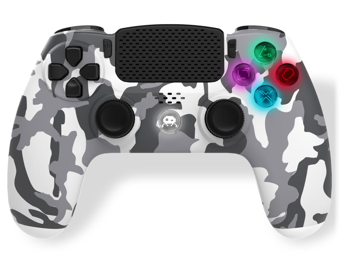 Trade invaders Manette sans fil noir pour PS4 140142v   PlayStation 4 Avec prise jack et boutons lumineux