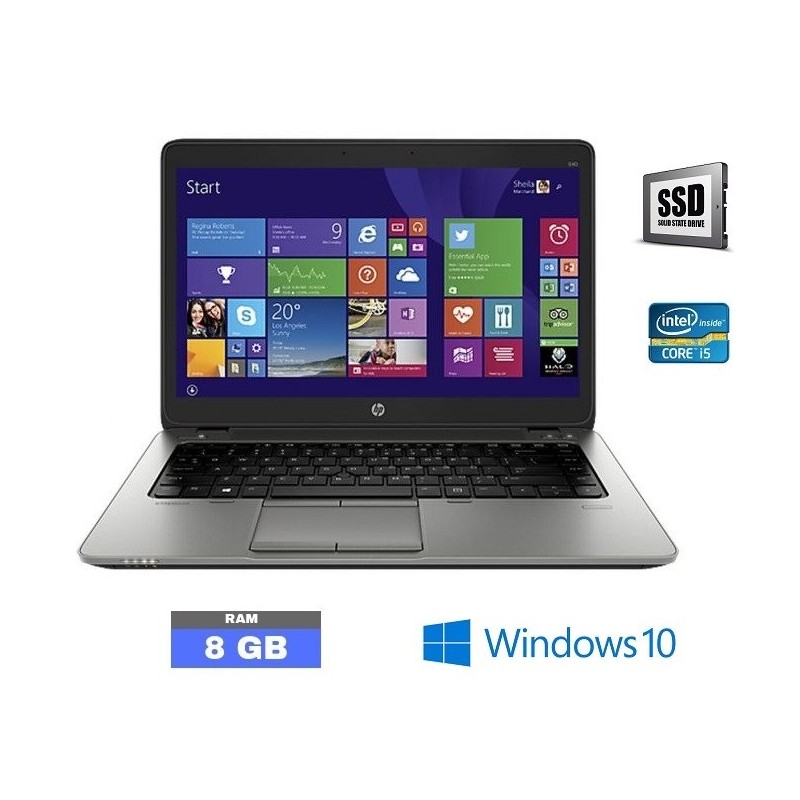 HP Elitebook 840 G2 Core i5 - 8Go RAM - SSD 250 Go - Windows 10  - Bon état -  reconditionné disponible sur PC-PORTABLE.NET