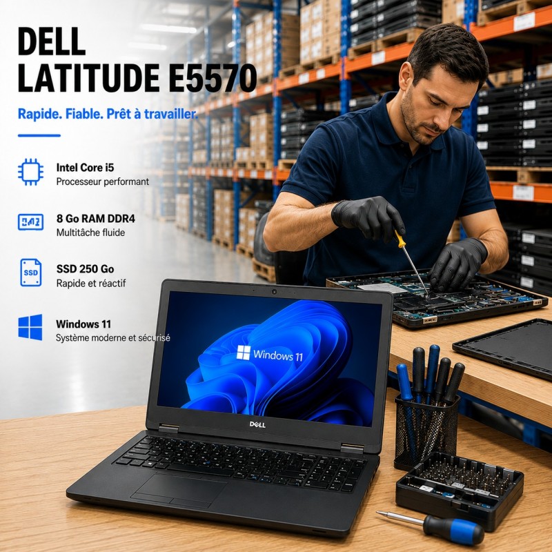 Acheter DELL LATITUDE E5570 Windows 11 - SSD 250 GO - Core I5 - Ram 8 Go - Bon état - 239,00 € DELL LATITUDE E5570 Windows 11 - SSD 250 GO - Core I5 - Ram 8 Go - Bon état - reconditionné disponible sur PC-PORTABLE.NET