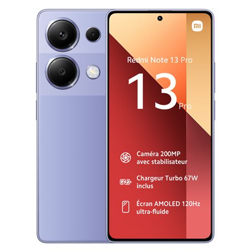 Redmi Note 13 Pro (4G) 256 Go, Lavande - Très bon état