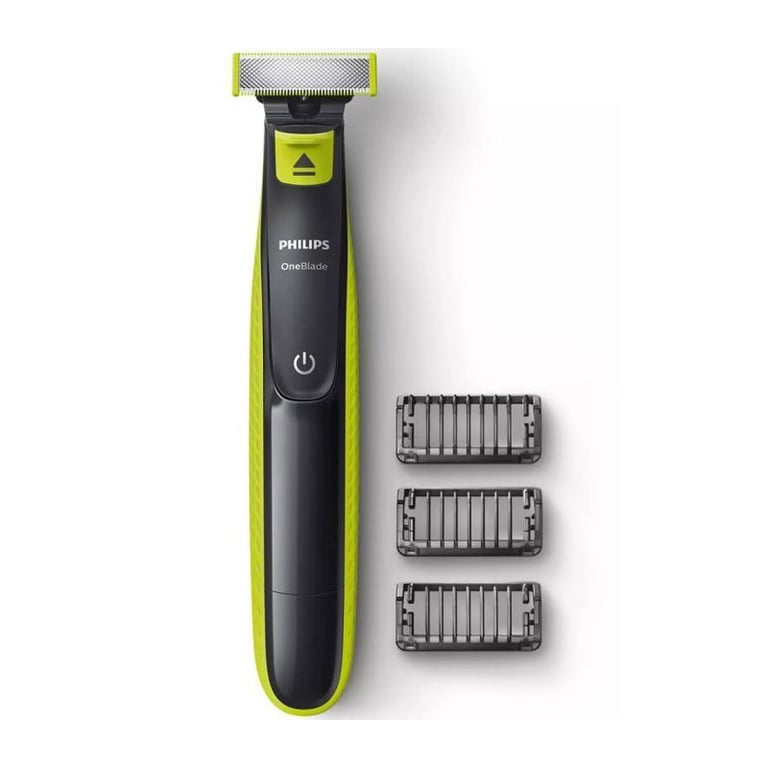 Tondeuse a barbe - PHILIPS - Oneblade QP2724/10 - 3 attaches (1 / 3 / 5 mm) incluses – sans fil rechargeable - Vert / Noir - Excellent état Comme neuf - Philips reconditionné disponible sur Pixmania