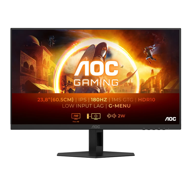 AOC 24G4XE écran plat de PC 60,5 cm (23.8 ) 1920 x 1080 pixels Full HD LCD Noir, Gris - Excellent état Comme neuf - AOC reconditionné disponible sur Pixmania