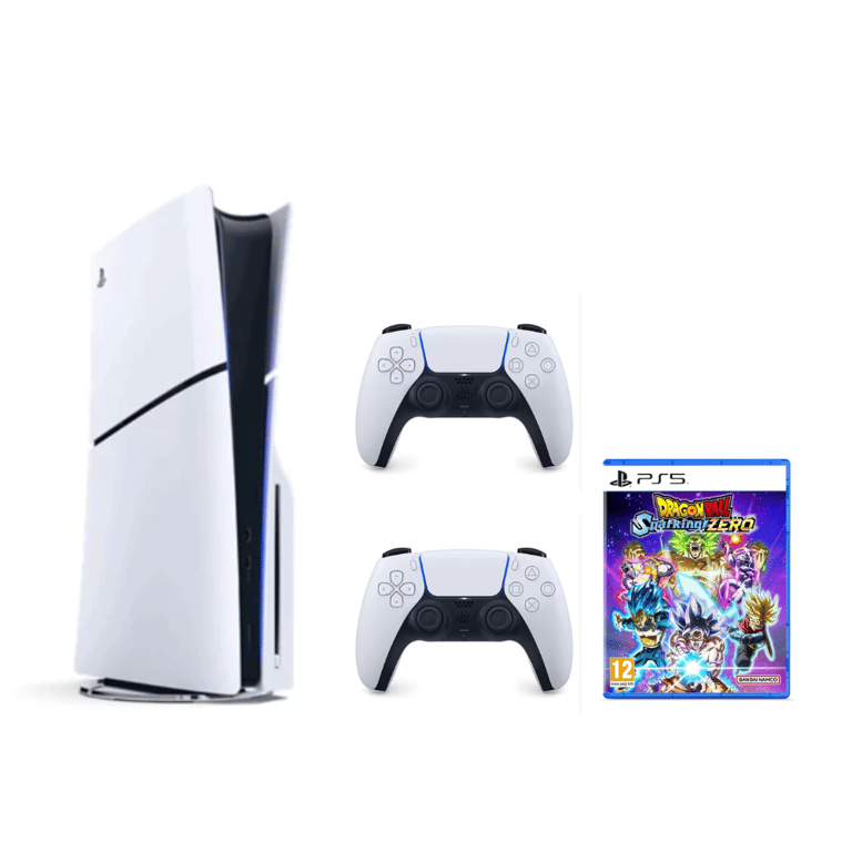 Pack PS5 Slim & 2e Manette Dualsense Blanche & Dragon Ball Sparking Zero - Console de jeux PlayStation 5 Slim 1 To (Standard) - Excellent état Comme neuf - Sony reconditionné disponible sur Pixmania