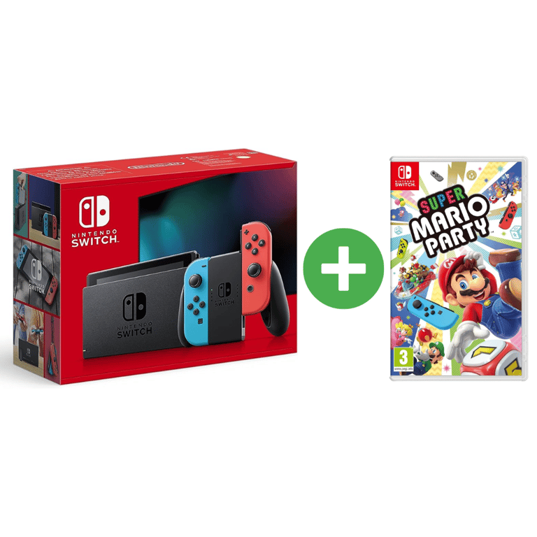 Switch & Super Mario Party - console de jeux portables 15,8 cm (6.2 ) 32 Go Écran tactile Wifi Bleu, Gris, Rouge - Bon état Bon état - Nintendo reconditionné disponible sur Pixmania