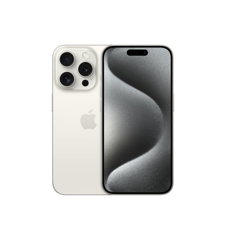 iPhone 15 Pro (5G) 128 Go, Titane blanc, Débloqué - Très bon état