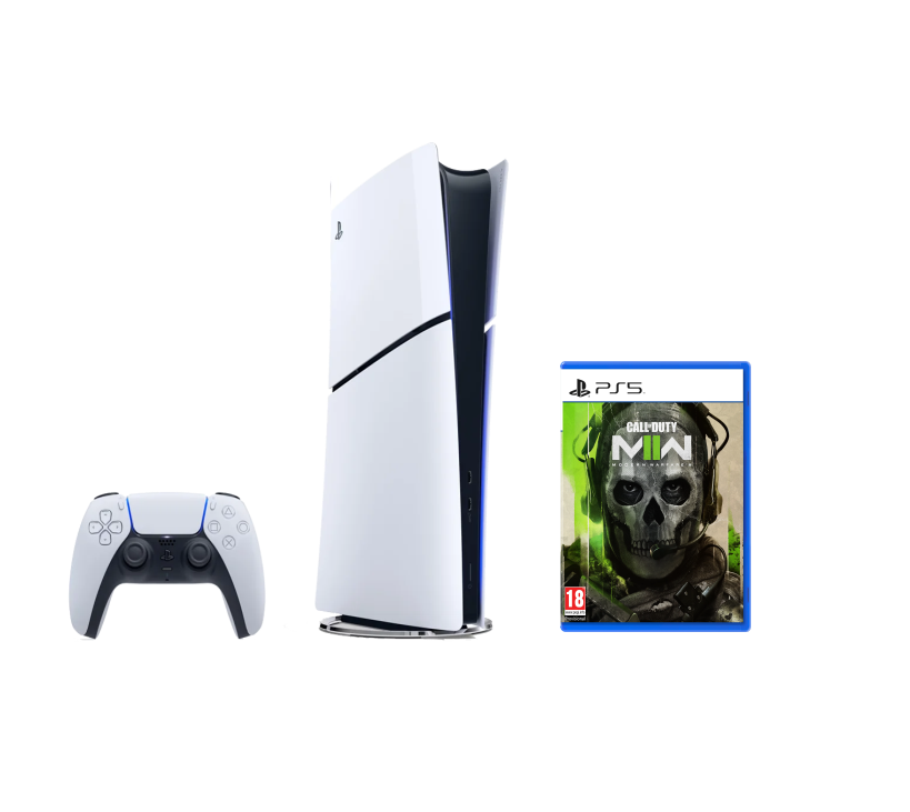 Pack PS5 Slim & Modern Warfare II - Console de Jeux Playstation 5 Slim (Digitale) 1 To, Blanc - Bon état Bon état - Sony reconditionné disponible sur Pixmania