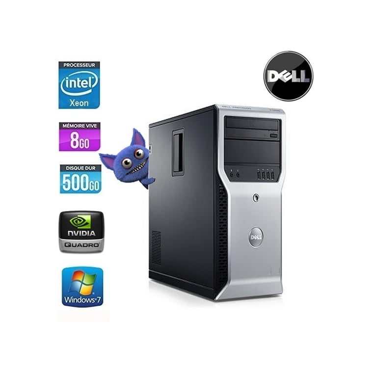 Xeon, 3.3, 8 Go 5 Go  NVIDIA QUADRO NVS 300 Noir  Windows 7 Pro - Excellent état Comme neuf - Dell reconditionné disponible sur Pixmania