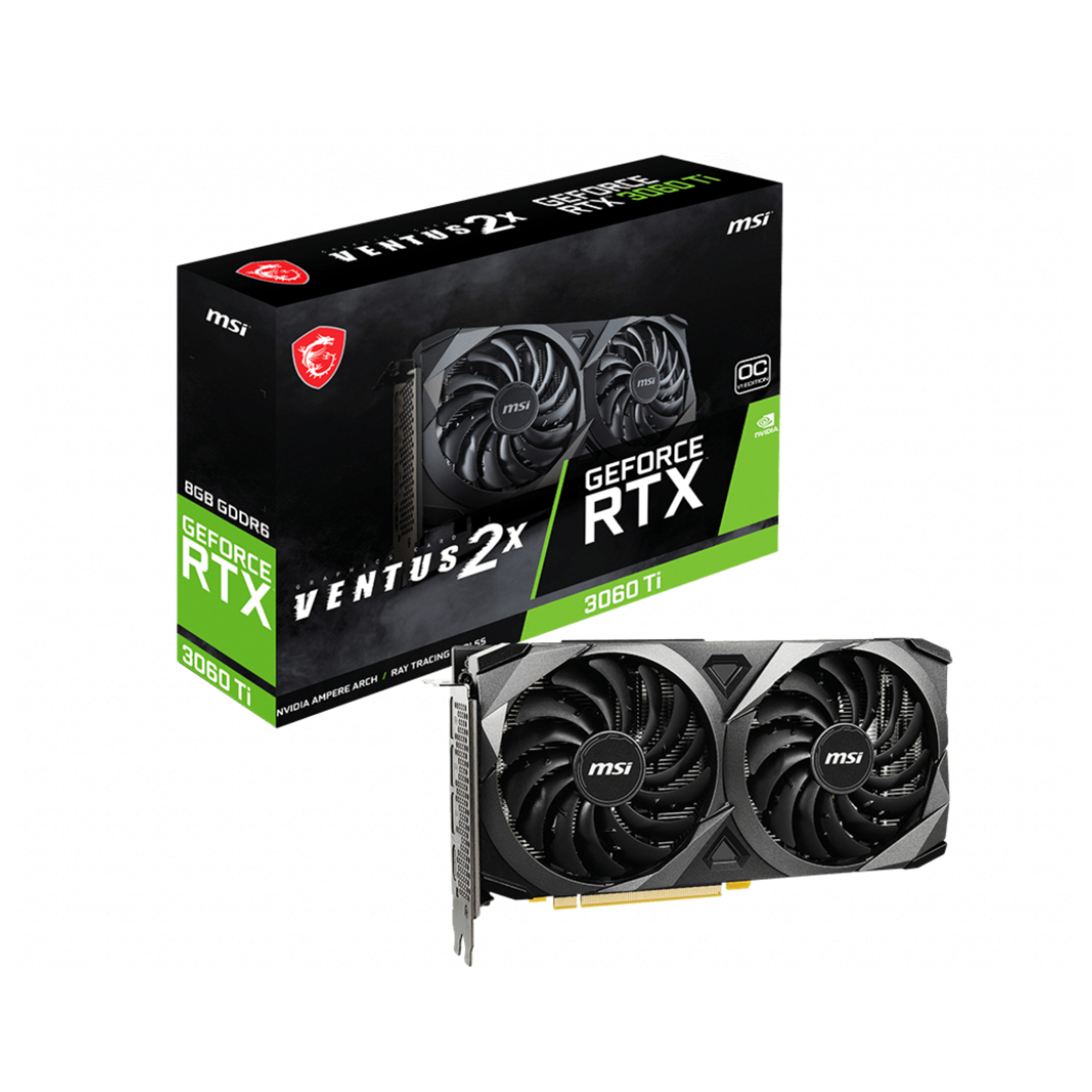MSI VENTUS RTX 3060 TI 2X 8G OC V1 LHR carte graphique NVIDIA GeForce RTX 3060 Ti 8 Go GDDR6 - Excellent état - Comme neuf MSI sur Pixmania