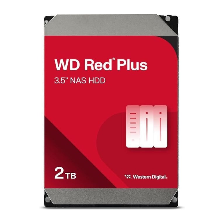 Disque dur Interne - WESTERN DIGITAL - Red Plus - 2To - 3.5 - Dédié NAS - 5400 RPM Class - SATA 6 GB/s (WD20EFPX) - Excellent état Comme neuf - Western Digital reconditionné disponible sur Pixmania