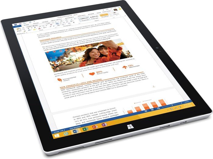 Surface Pro 3, 128GB SSD, 4GB RAM, Silver, Intel i5-4300U - Bon état Bon état - Microsoft reconditionné disponible sur Pixmania