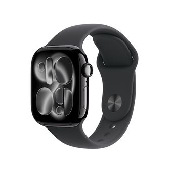Apple Watch Series 11 GPS 42mm Boitier en Aluminium Noir de Jais avec Bracelet Sport Noir - S/M - Excellent état Comme neuf - Apple reconditionné disponible sur Pixmania