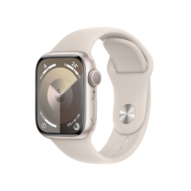 Watch Series 9 GPS, boitier en aluminium de 41 mm avec boucle en caoutchouc, Beige - Bon état