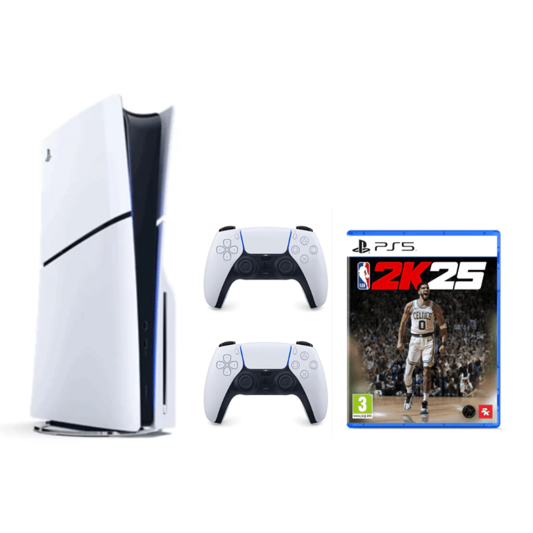 Pack PS5 Slim & NBA 2K25 & 2e Manette Dualsense Blanche - Console de jeux PlayStation 5 Slim 1 To (Standard) - Bon état Bon état - Sony reconditionné disponible sur Pixmania