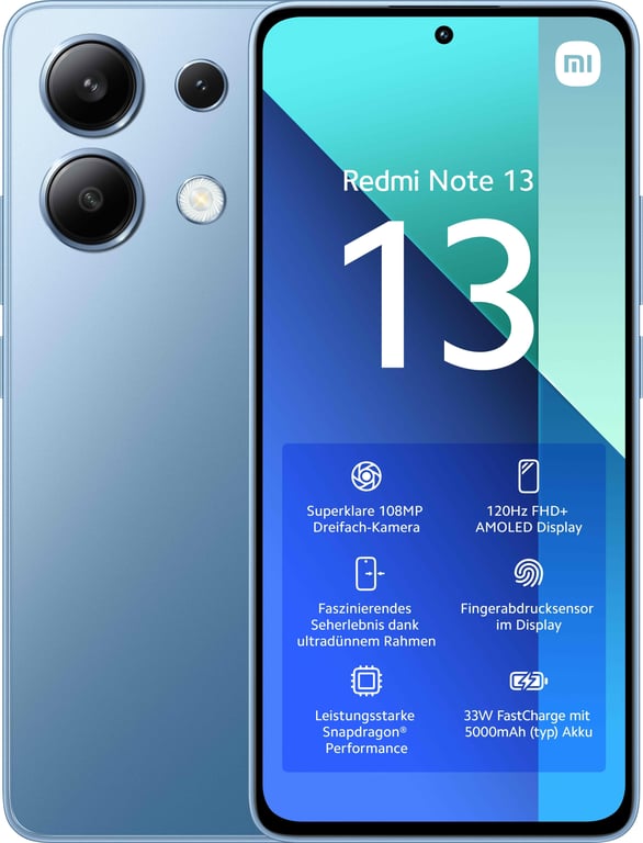 Redmi Note 13 (4G) 128 Go, Bleu, Débloqué - Excellent état