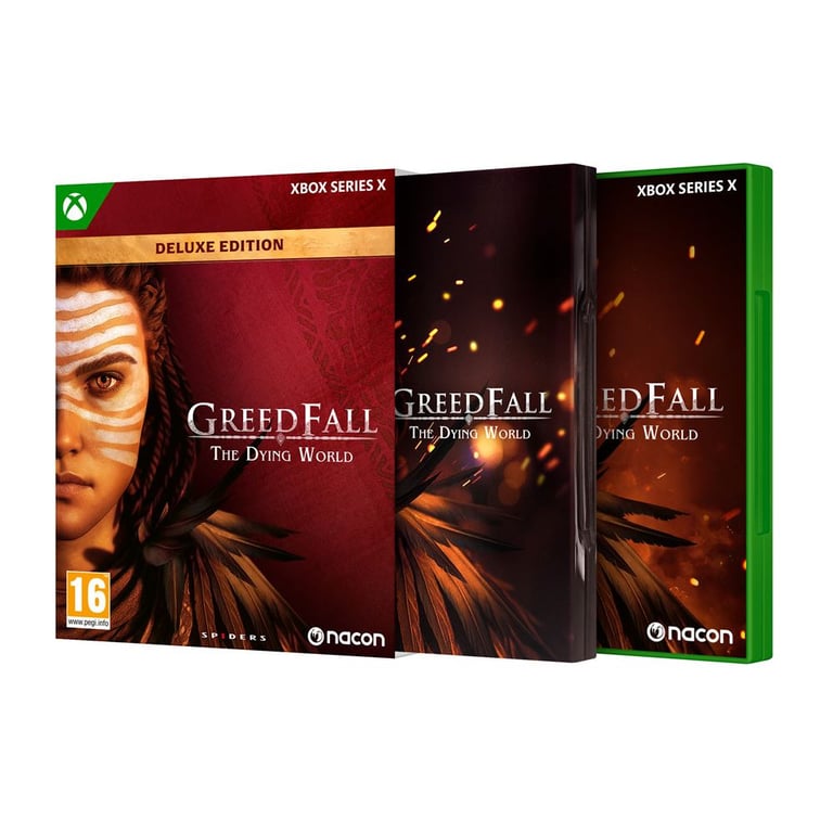 Jeu vidéo Nacon GreedFall: The Dying World Deluxe Edition Steelbook Artbook Bande originale digitale Contenu bonus Xbox Series X Vert - Excellent état Comme neuf - Nacon reconditionné disponible sur Pixmania
